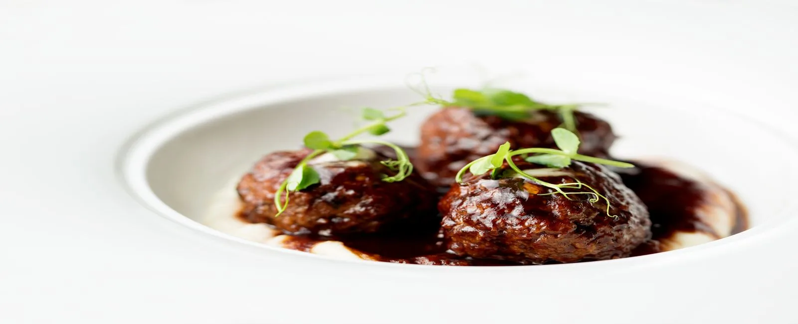 food presentation photograph of our handmade meatballs.