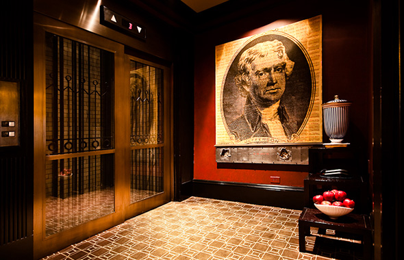 Presidential and famous piece of art of President Jefferson that is displayed on one of our guestroom floors. Fresh apples are also available for our guest each day.