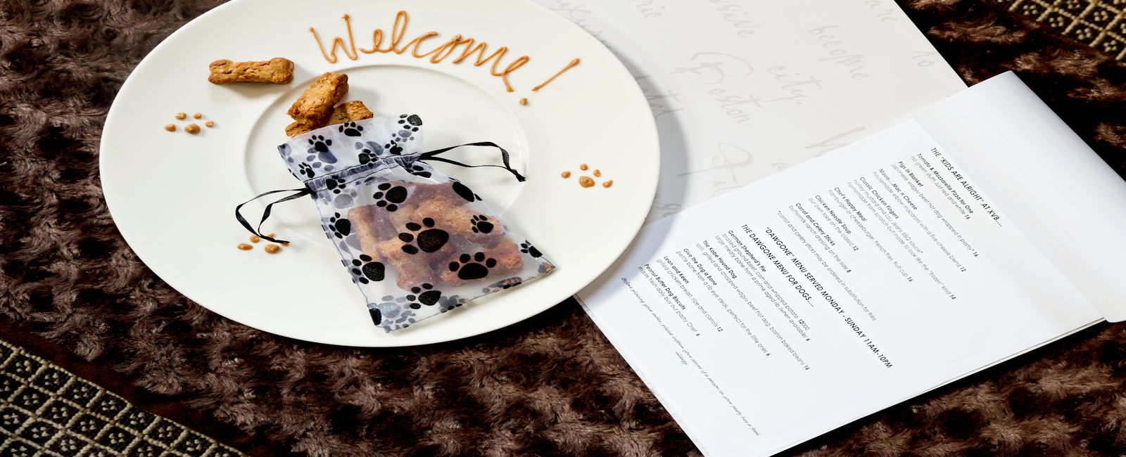 Sample of our dog welcome amenity featuring a secret peanut butter recipe that is human friendly and dog approved.