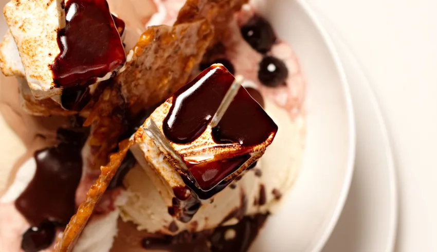 chocolate covered smores dessert that is available in our restaurant