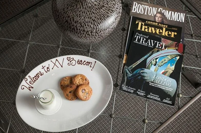 custom kids amenity featuring milk and cookies