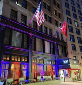 LED Lights Flashing in the Front of XV Beacon Hotel